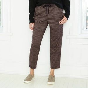 High Rise Plaid Ankle Length Drawstring Pants